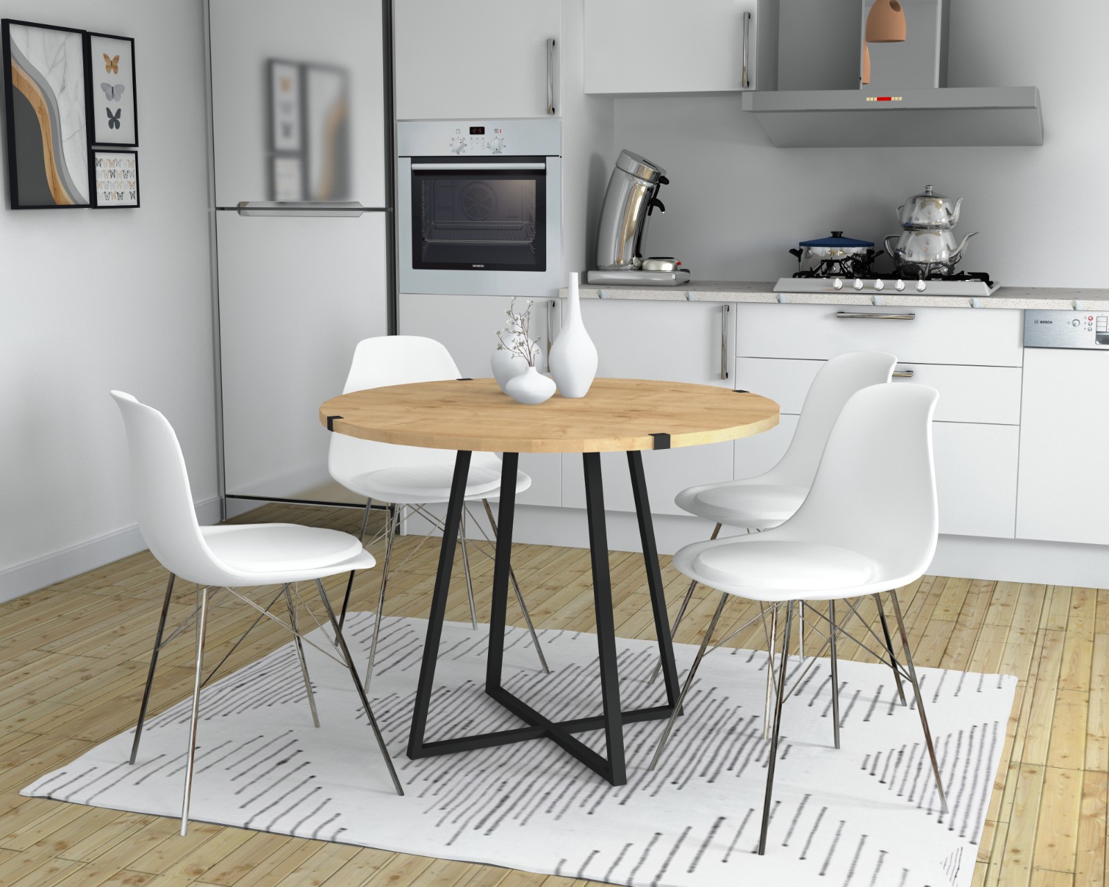 Cute Ruokapöytä 100x100x80 cm Oak ( Uusi)