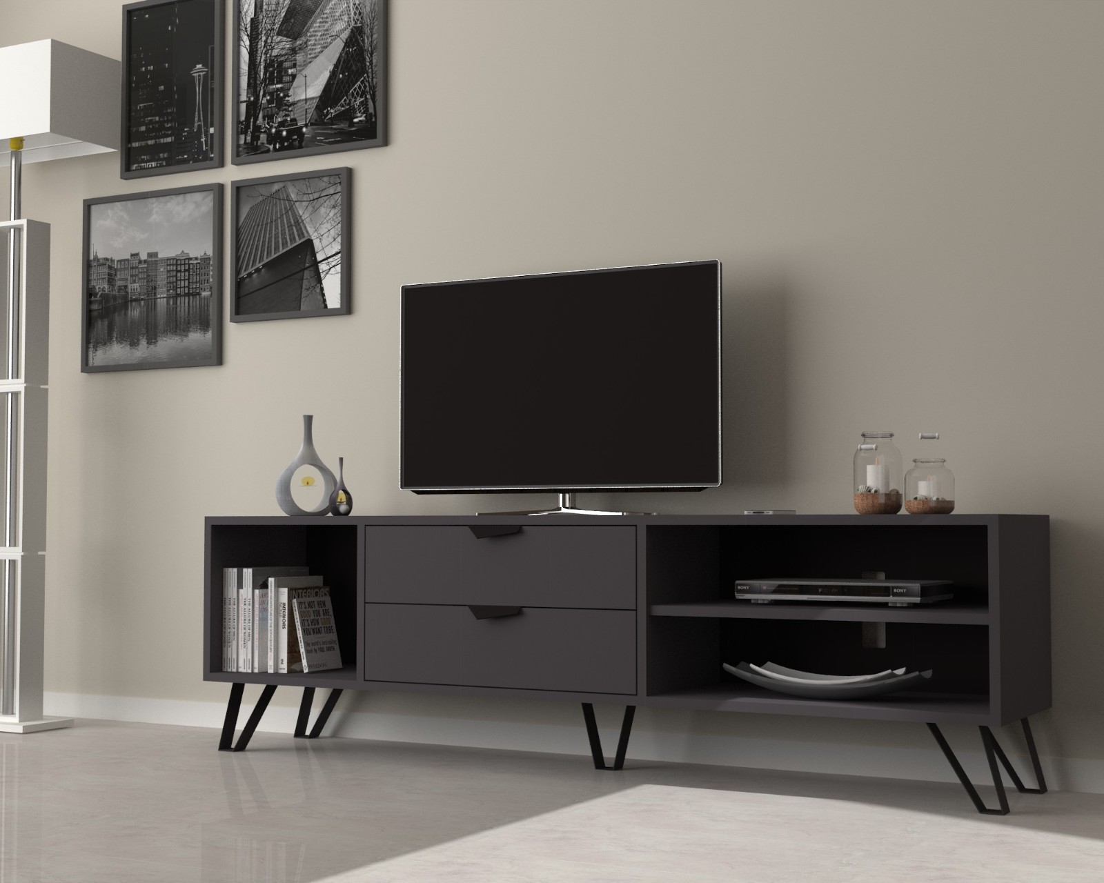 Tv-taso Jasmine 35x170x50 Harmaa cm ( Uusi )